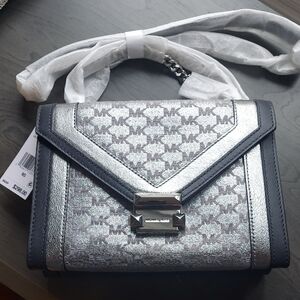 Michael Kors Silver and Black Women's Shoulder Bag